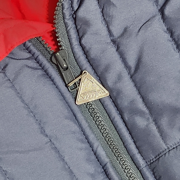 Vintage Snuggler Ski Jacket Puffer Mens Medium 40 Gray Red Quilted Zip Winter - Picture 3 of 13